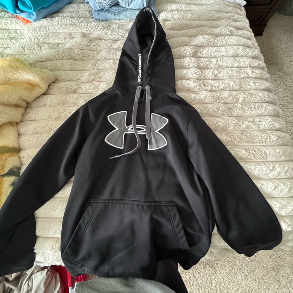 Under Armour Black Hoodie with Large Contrast Logo